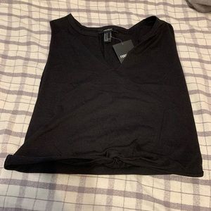 Cropped Black Tie Up Top